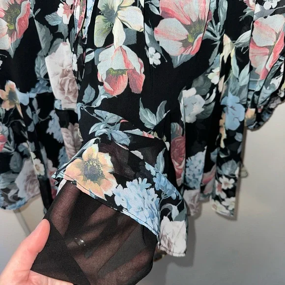 VICI Blue Floral Long Sleeve Dress - Picture 4 of 5